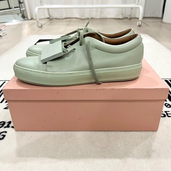 Acne Studios Adriana Metal Face Turn Up Sneaker - Sage / Misty Jade